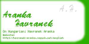 aranka havranek business card